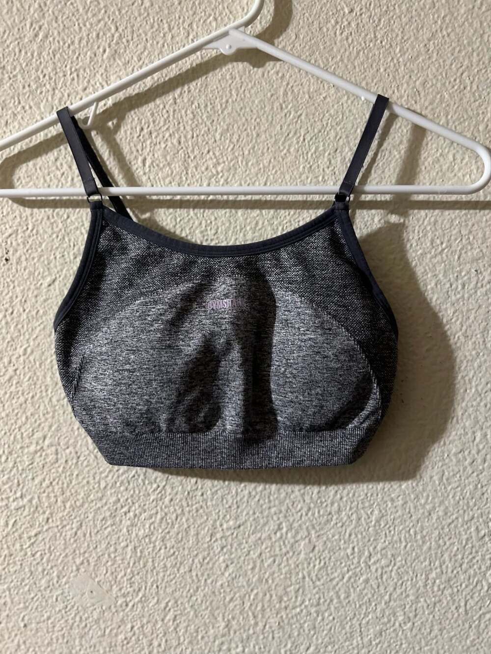 Gymshark Flex Strappy Sports Bra Size S Grey Athletic Crop Top